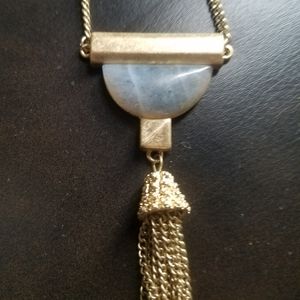 Gold opal Deco statement necklace